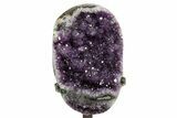 Deep-Purple Amethyst Geode With Metal Stand - Uruguay #364446-1